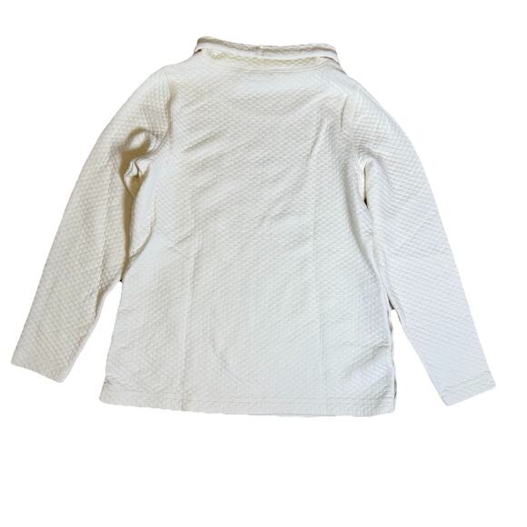 L.L. Bean Women’s Quilted Snap-Side Tunic Top Ivory White Size M - Picture 9 of 13